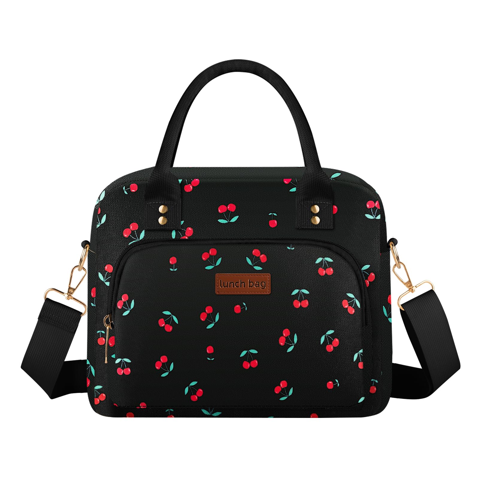 Lunch Bag Large Insulated Lunch Box for Women Men Adult Cute Lunchbox Cooler Bag Reusable Lunch Pail with Adjustable Shoulder Strap for Work Picnic Office Travel 11.4×6.8×9.1 inches 11.5L
