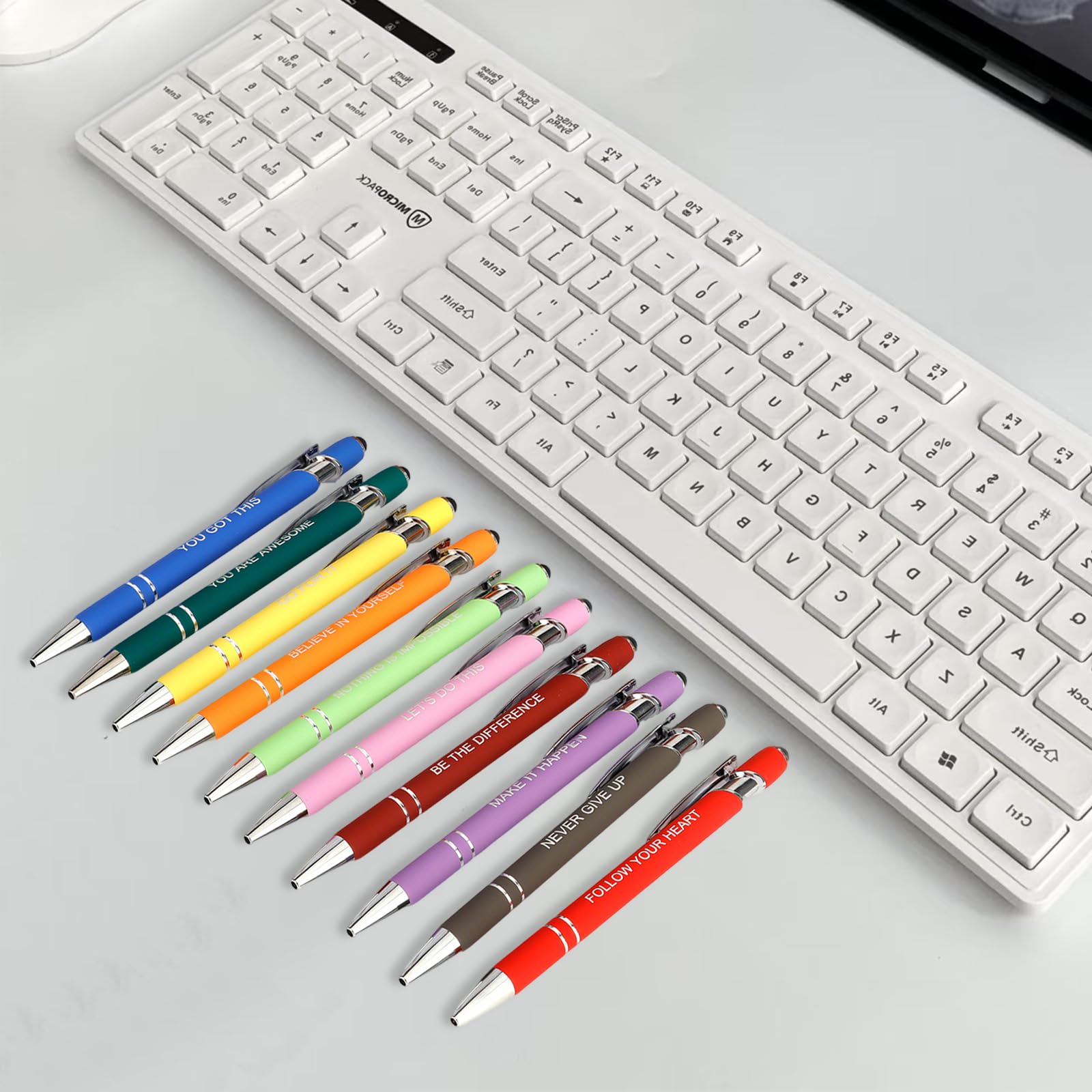 Luxeviss 30 Pcs Inspirational Pens Bulk - Motivational Ink Ballpoint Pen with Quotes Stylus Tip Nurse Gifts for School Coworkers Office Supplies