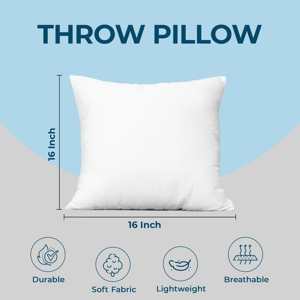 Utopia Bedding Throw Pillows (Set of 4, White) – 16 x 16 Inches Down Alternative Pillows for Bed, Sofa, and Couch - Fluffy Decorative Stuffer Pillow for Indoors & Outdoors