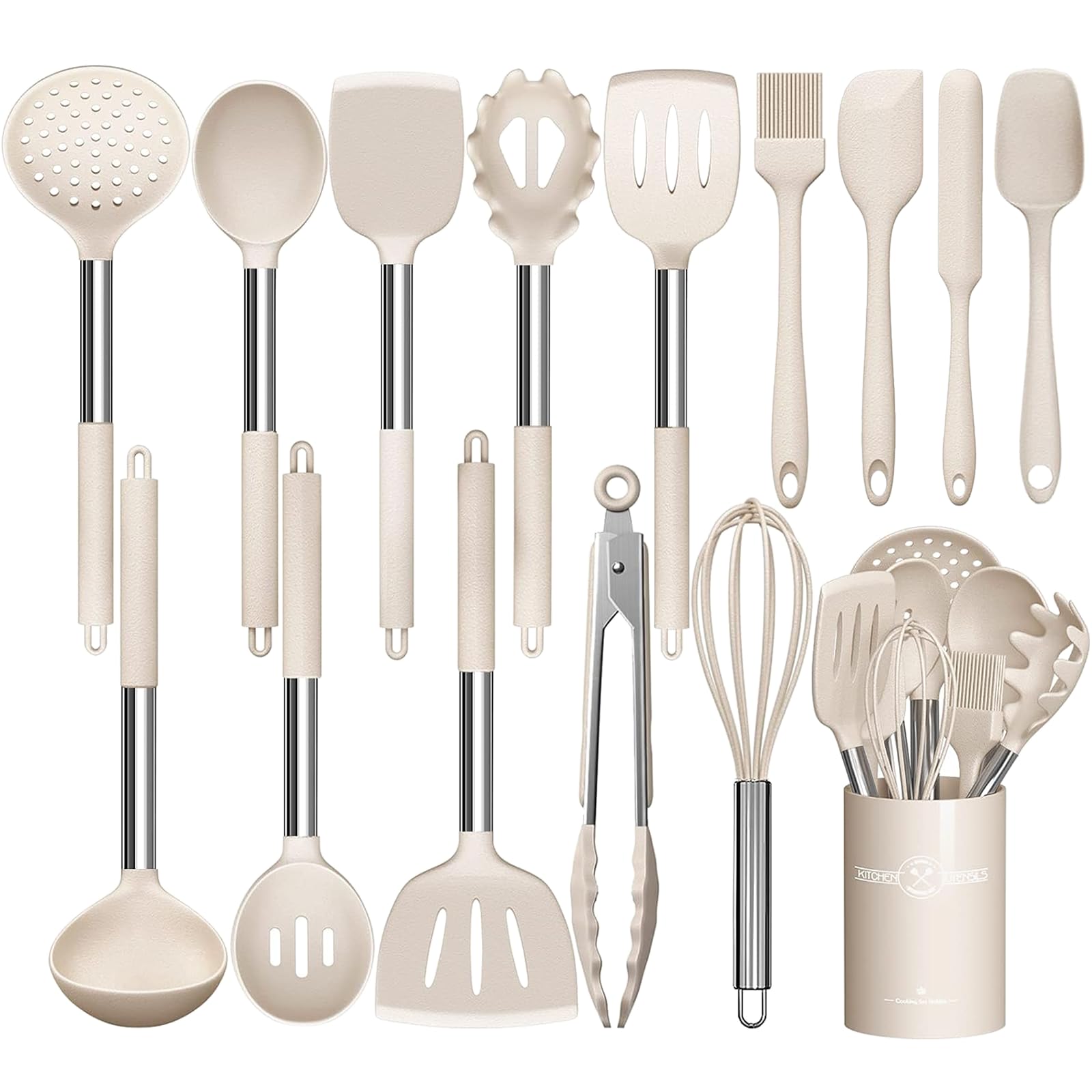 Stainless Steel Kitchen Cooking Utensil Set, Umite Chef 15 pcs Cooking Utensils - Nonstick Kitchen Utensils Cookware Set Spatula Set -Kitchen Gadgets Utensils Set, Kitchen Tools Gift