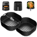 Silicone Air Fryer Liner, 2 PCS 9 Inch Square Air Fryer Basket Liners,Silicone Tray, Air Fryer Inserts for 6 to 9 QT, Reusable Air Fryer Accessories for Cosori Philips Ninja Oven Microwave