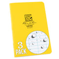 Rite in The Rain All-Weather Stapled Notebook, 4 5/8" x 7", Yellow Cover, Level Pattern, 3 Pack (No. 311FX)