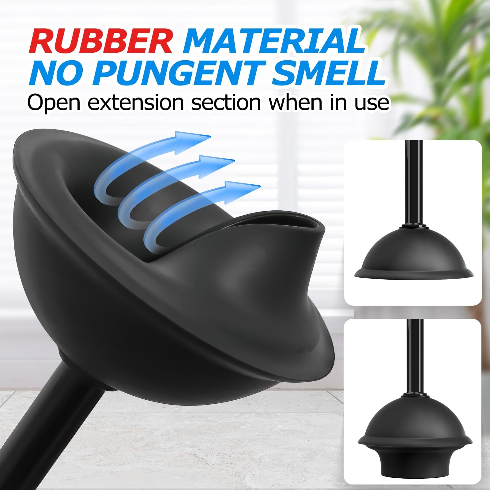 FORASTO 2Pack 2 in 1 Toilet Brush and Plunger Set, Extended Handle Plunger,Toilet Bowl Brush Plunger Set,Bathroom Cleaning Tools,Toilet Brush Plungers Combo,Cleaning Brush