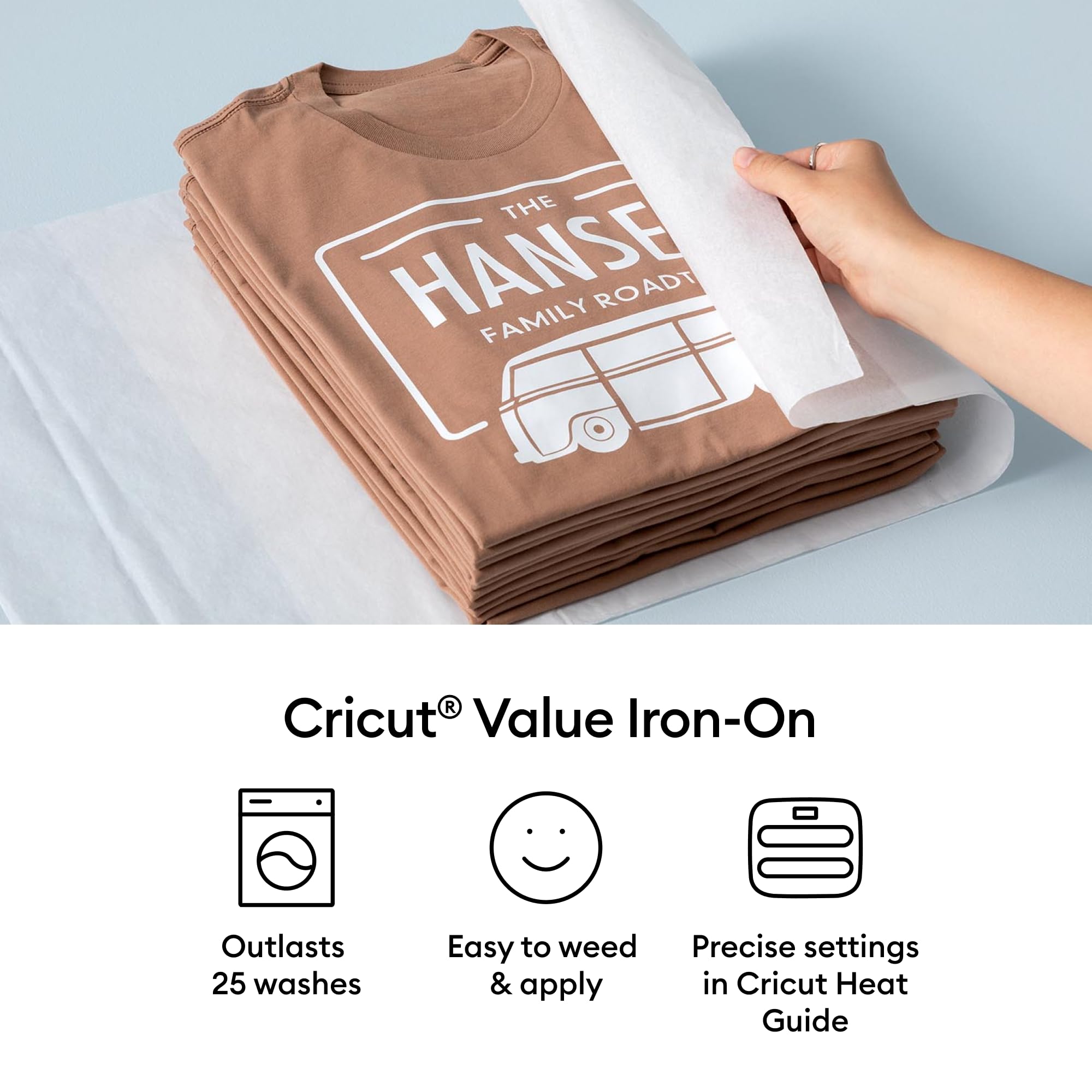 Cricut® Value Iron-On - White (12 in x 20 ft) - HTV Heat Transfer Vinyl