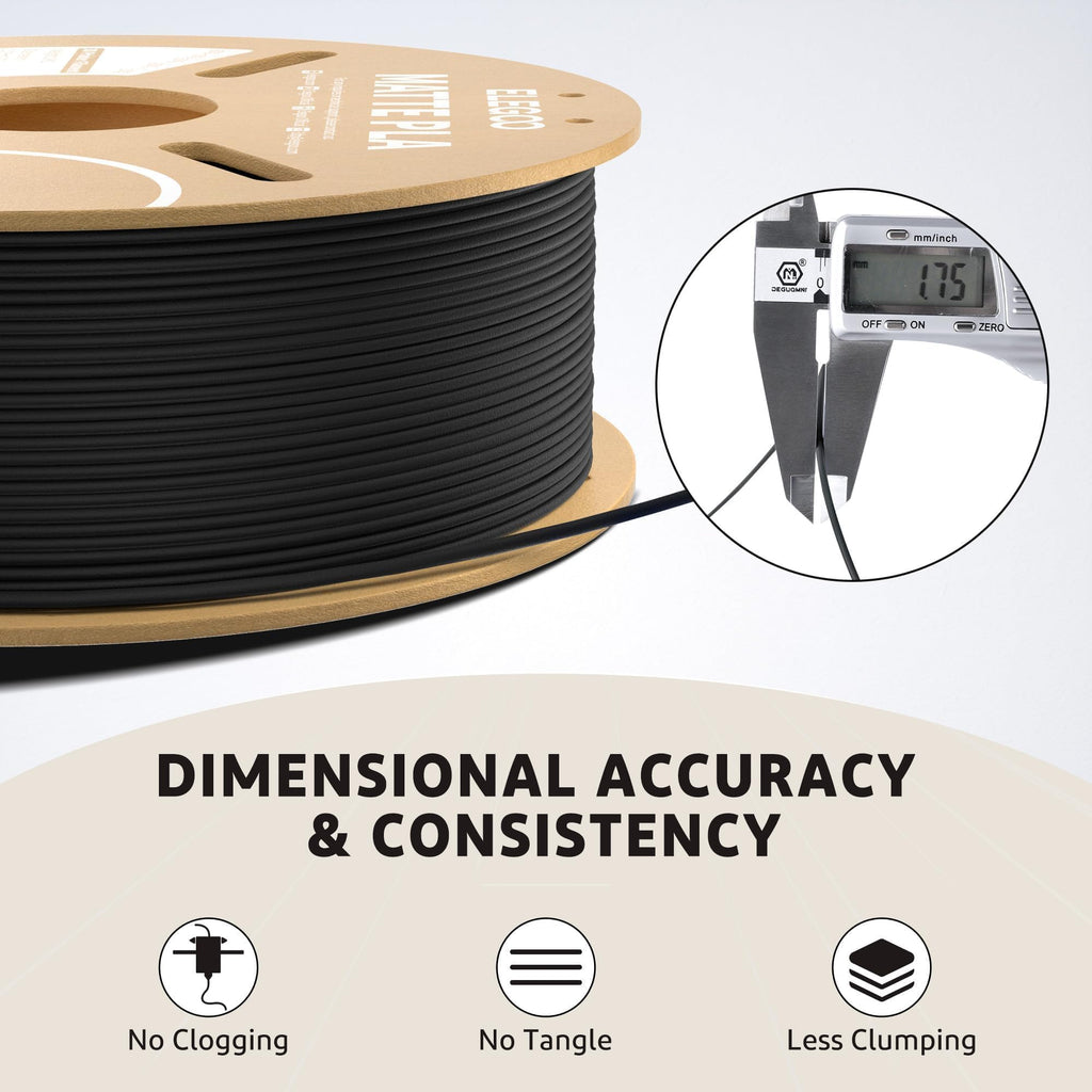 ELEGOO Matte PLA Filament Beige 1KG, 1.75mm 3D Printer Filament Dimensional Accuracy +/- 0.02mm, 1kg Carboard Spool (2.2lbs) for Most FDM 3D Printers