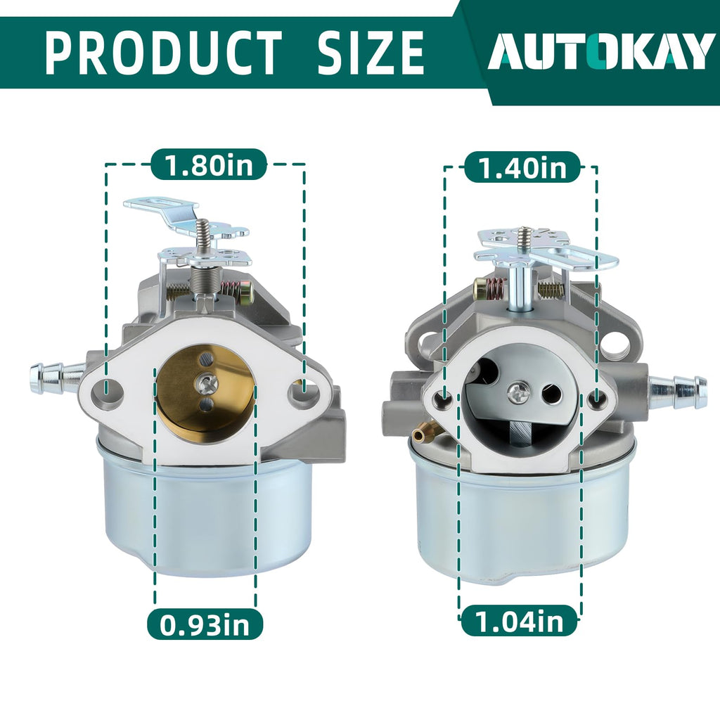 AUTOKAY 640349 640052 Carburetor with Gasket for Tecumseh LH318SA 640054 640058 640058A 8hp 10hp Engine Snowblower Generator Chipper Shredder