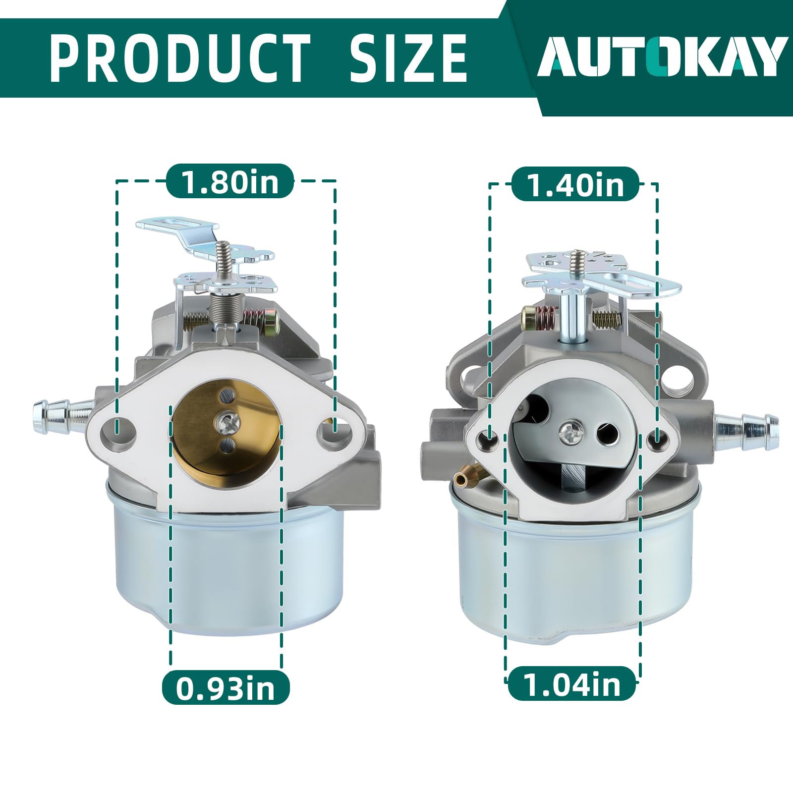 AUTOKAY 640349 640052 Carburetor with Gasket for Tecumseh LH318SA 640054 640058 640058A 8hp 10hp Engine Snowblower Generator Chipper Shredder