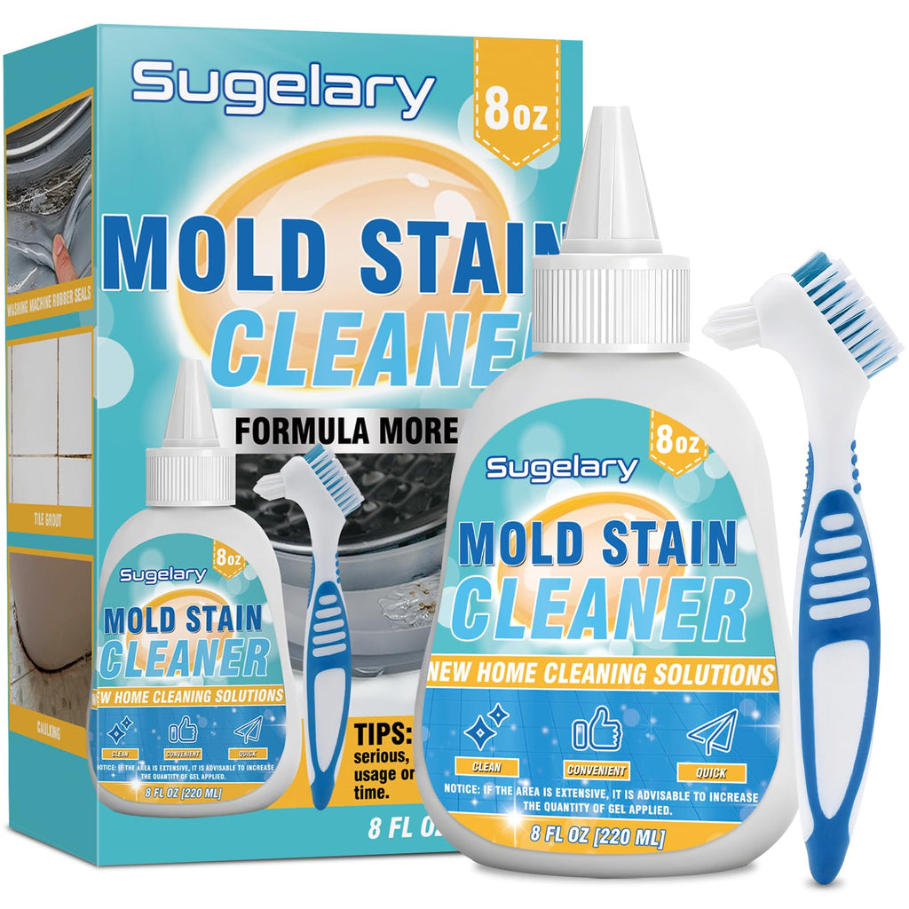 Sugelary Home Stain Remover, 8 Fl oz Home Remover Gel for Front Loader Seal, Household Cleaner Gel for Bathroom Grout, Sink, Shower, Caulk, Washing Machine Cleaning Solution
