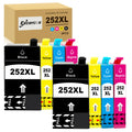EXCERCUS 252XL Ink Cartridges Remanufactured for Epson 252XL T252 Ink Cartridge Work for WorkforceWF-7720 WF-3640 WF-7710 WF-3620 WF-7210 WF-7610 WF-7620 (2 Large Black, 2Cyan,2Magenta, 2Yellow)
