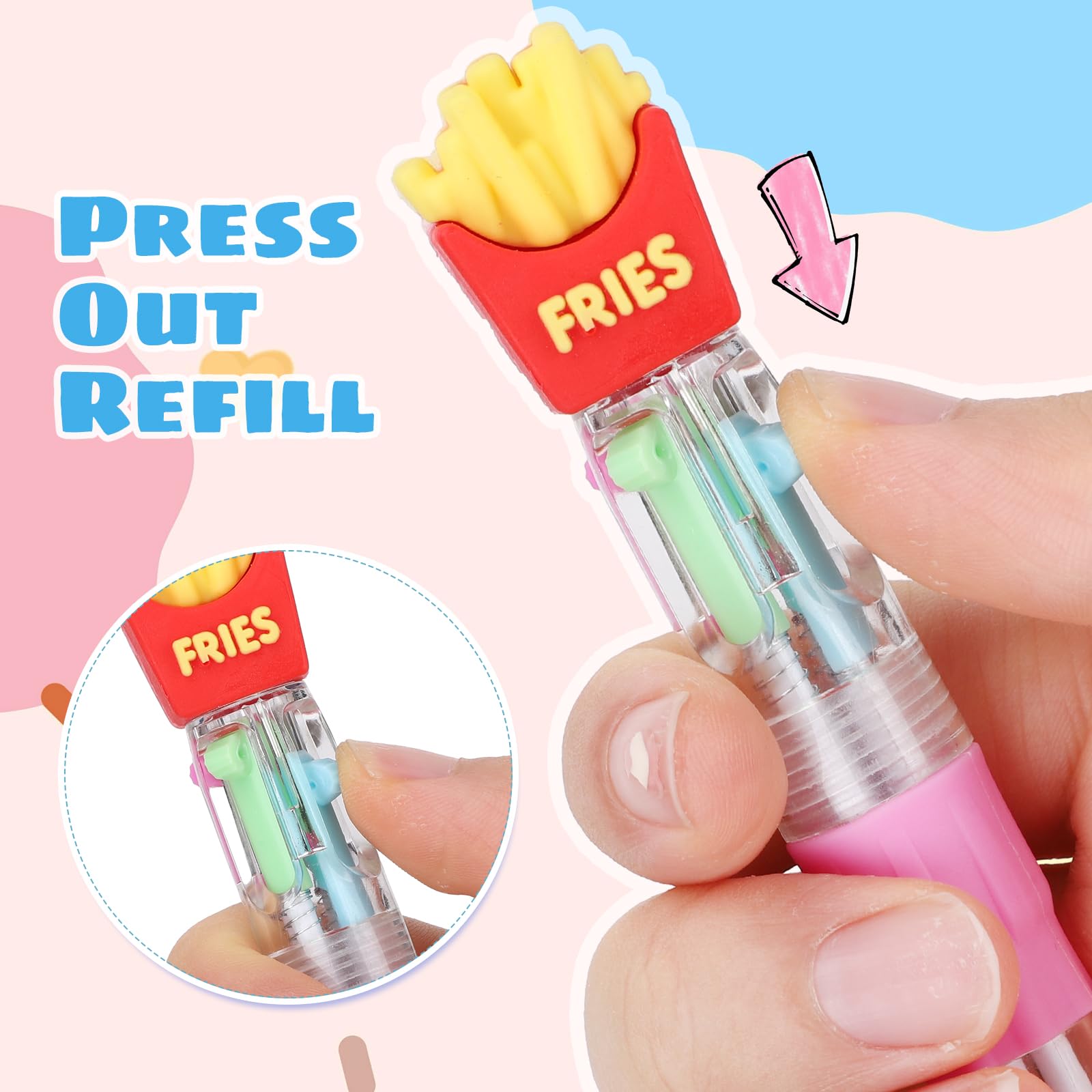 48 Pack Multicolor Pen in One, 4-in-1 Cute Pens Bulk Mini Fun Pens End of Year Gifts for Student Elementary Graduation Gift Classroom Prize Gift Birthday Party Favors Goodie Bags Stuffers