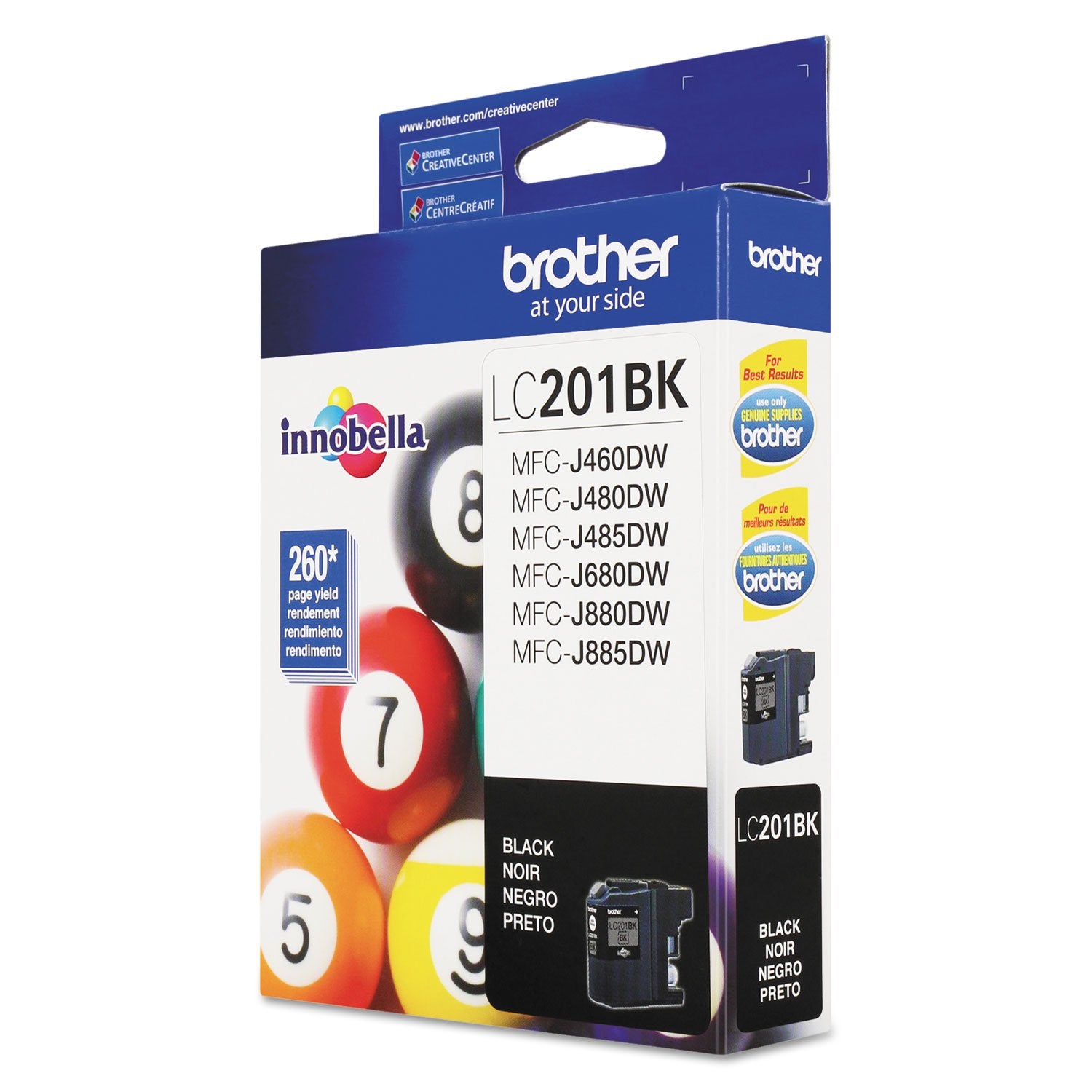 Brother Genuine LC201BKS Standard Yield Black Ink Cartridge, Original Ink Replacement Cartridge, Ink for Brother Inkjet Printers MFC-J480DW, MFC-J485DW, MFC-J680DW, MFC-J885DW