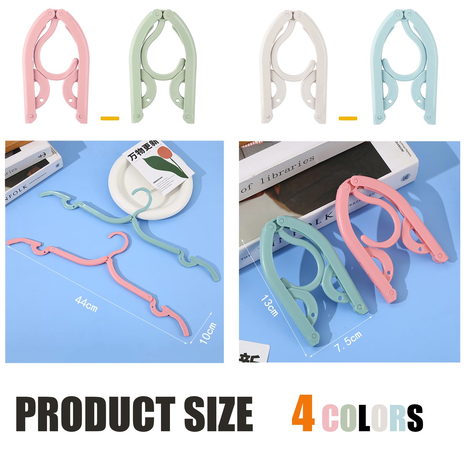 24PCS Travel Hangers Folding Hangers Portable Clothes Hangers,Lightweight Foldable Suitable for Travel Business Camping and Home