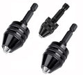 Chargenyang 3 Pcs Keyless Drill Chuck Bit 1/4 Inch Hex Shank Keyless Drill Chuck Conversion Tool,0.3-6.5mm&0.3-3.6mm&0.8-8mm Quick Screwdriver Drill Adapter for Micro Drill Bit