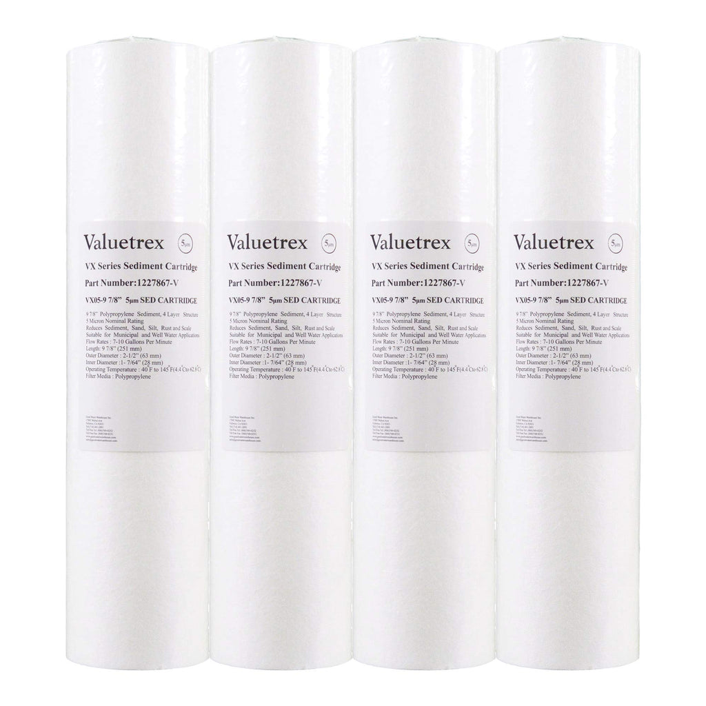 Valuetrex Filters VX05-9 7/8" 5 Micron Sediment Cartridge 4 Pack