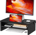 LORYERGO Monitor Stand, Monitor Riser, 2 Tier Computer Stand, Monitor Stand Riser w/Cellphone Holder & Storage Space, Desk Stand 16.5 inch for Laptop, Printer, PC, for Home & Office -LEMS09