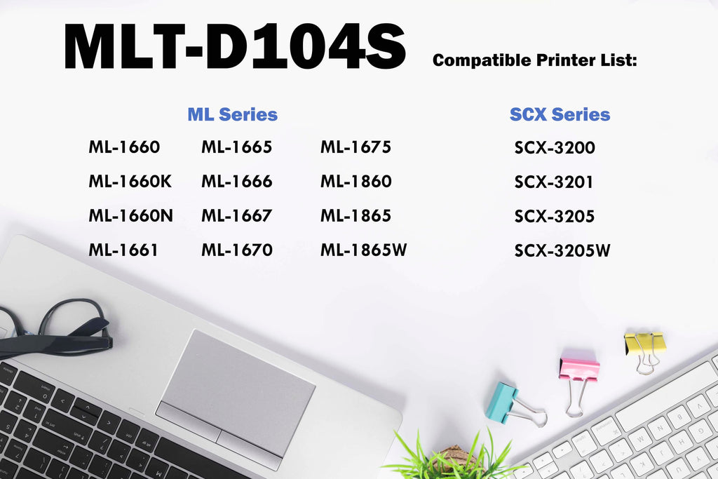 Ultra Toner® Compatible Replacement for Samsung MLT-D104S Toner Cartridge mlt-d104s Black for ML-1660 ML-1865 SCX-3200 ML-1660N 1665 1666 1667 1670 1675 1860 1865 1865W SCX-3200W 3205 3205W (1 Pack)
