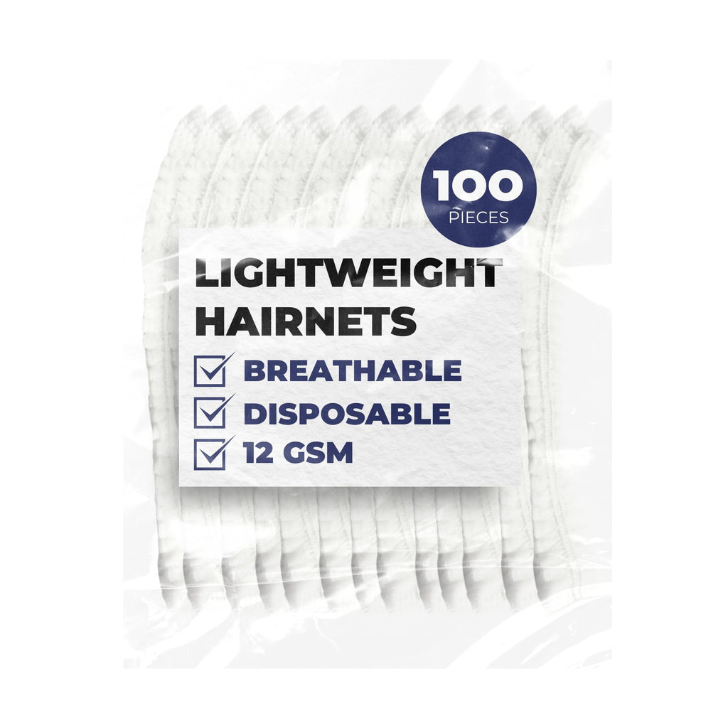 100 Pack Hair Nets 24 Inch White Invisible Mesh Nylon Hair Net Food Service Elastique Cheveux Kitchen Bun Bouffant Wig Cap Hairnet Food Service Massage Labs Salon wrap