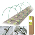 RIFNY 24 PCS Garden Hoops for Raised Beds, Greenhouse Hoops Kit Long Grow Tunnel for Row Cover, Rust-Free Fiberglass Garden Support Poles for Insect Mesh Netting Freeze Plant Cover (Green)