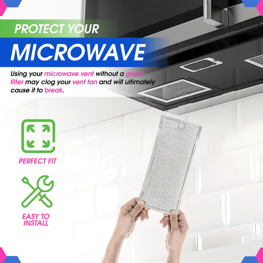 Microwave Grease Filter WB06X10596 Replacement For Many GE Microwaves (2-Pack)