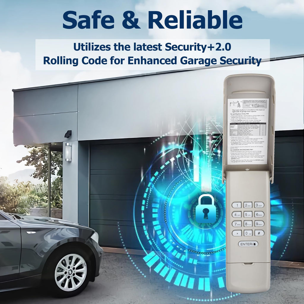 Garage Door Opener Keypad Compatible with LiftMaster 877MAX for Chamberlain LiftMaster Craftsman Garage Door Openers Since 1993，Keyless Entry, Security +2.0 Garage Keypad, 315/390 MHz