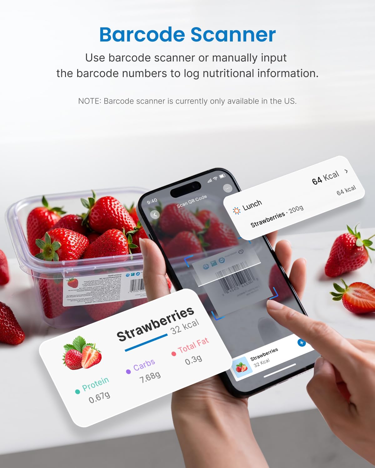 RENPHO Smart Food Nutrition Kitchen Scale, Food Scale for Food Ounces and Grams, Coffee Scale with Timer, Nutritional Calculator for Keto, Macro, and Calorie with Smartphone App, White