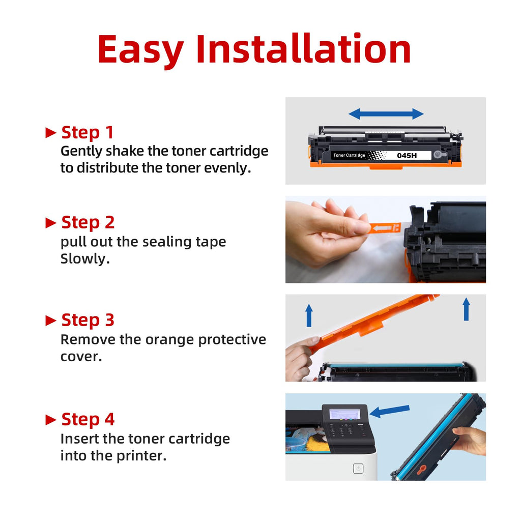 [2 Black] 045H Toner Cartridge, Mf632CDW Toner Black Replacement for Canon 045 045H CRG-045H Use with Canon Color imageCLASS MF634Cdw MF632Cdw LBP612Cdw LBP612C LBP612 MF632 MF632C 634C MF634 Printer