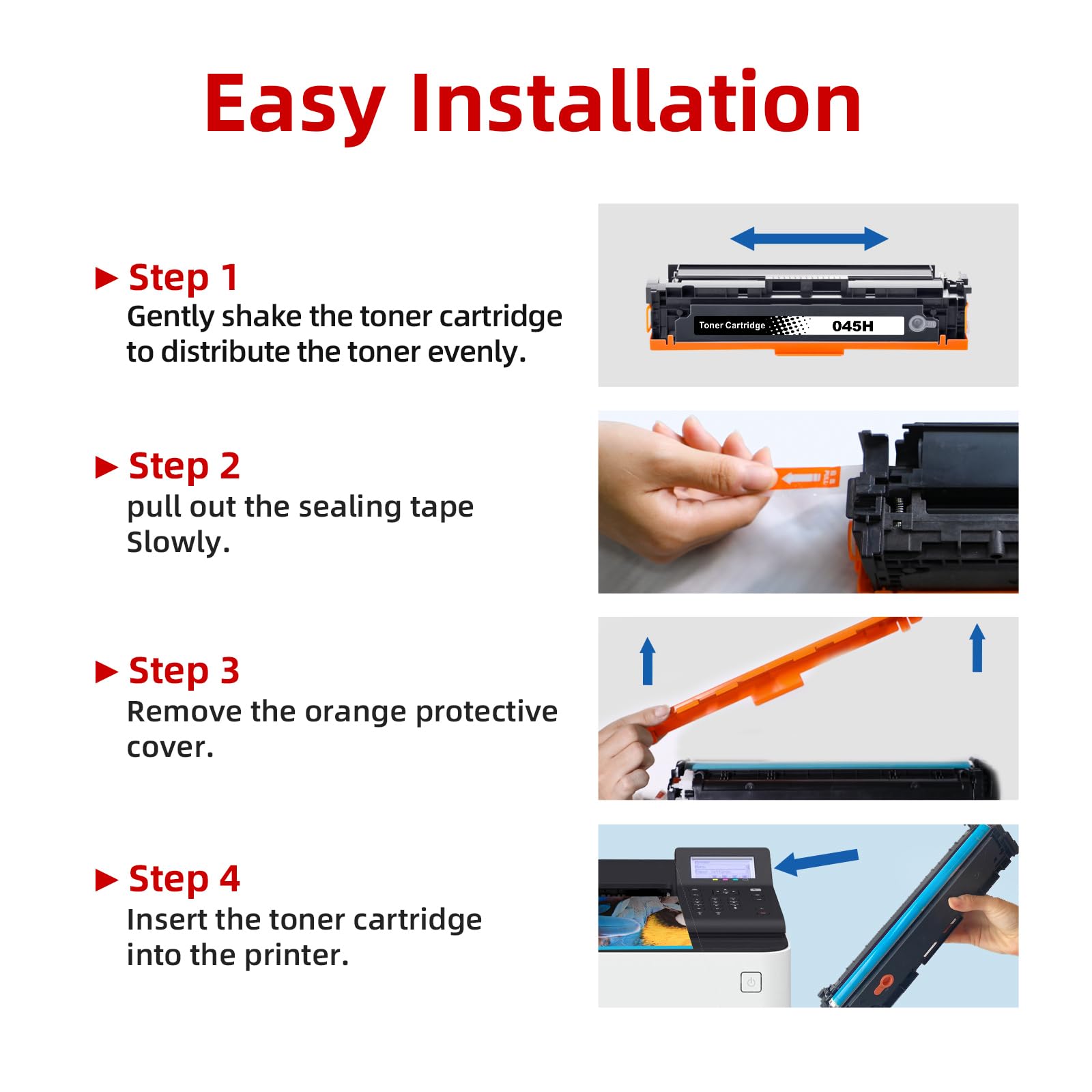 [2 Black] 045H Toner Cartridge, Mf632CDW Toner Black Replacement for Canon 045 045H CRG-045H Use with Canon Color imageCLASS MF634Cdw MF632Cdw LBP612Cdw LBP612C LBP612 MF632 MF632C 634C MF634 Printer