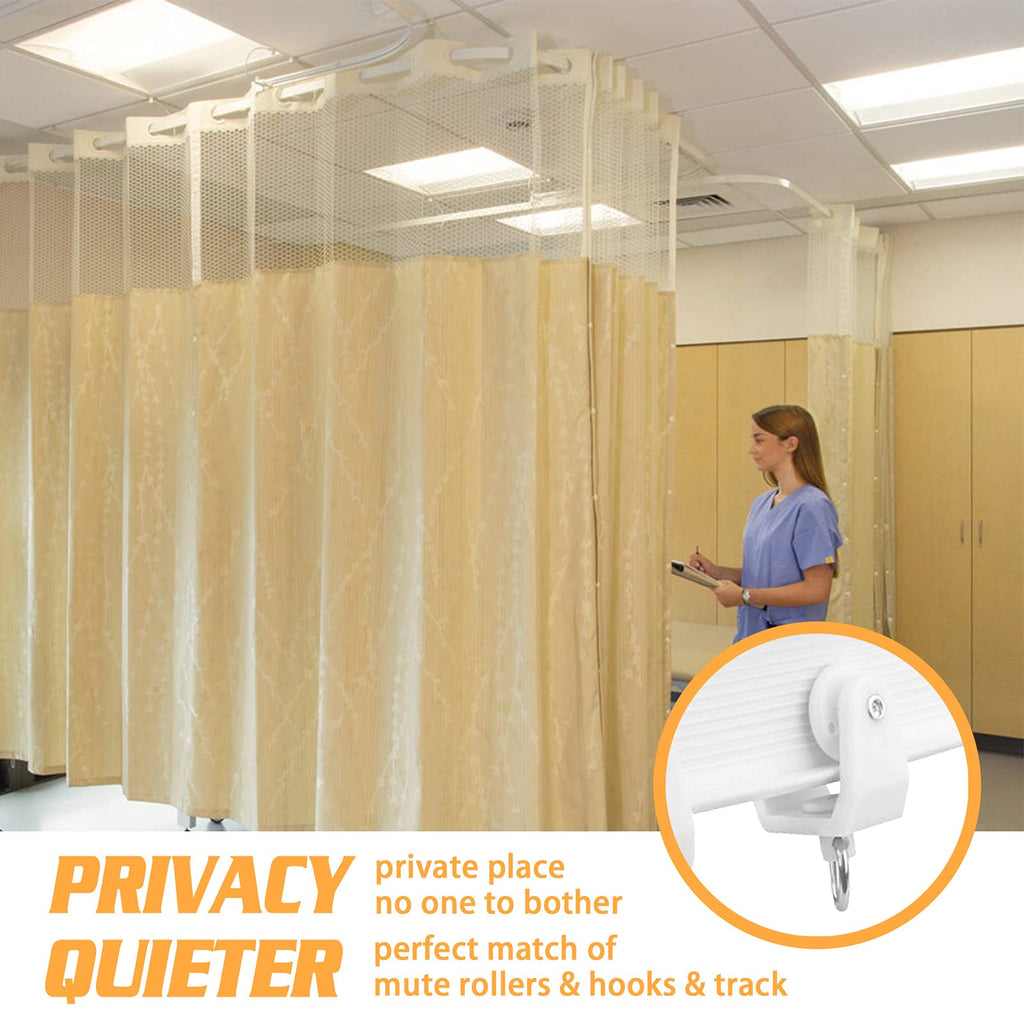 Flexible Ceiling Curtain Track | 5 Meters Curved Curtain Rail with Mute Rollers | Bendable Mount for Shower/Bay Window/RV Curtain/Room Divider