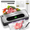 Gyreuni 8 in 1 Food Vacuum Sealer with Bags Kit,Multi-function Vacuum Sealer for Food Built-in UV Cutter/Bag Storage Act on Dry Wet oil Crispy,Attached Bag Rolls/10 Vacuum bags/Marker Pen