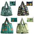 OQOQ 4 Pack Foldable Grocery Bags - Reusable Shopping Bags Tote Bags Folding into Pouch for Shopping Travel Home Organization Outdoor Camping(B)