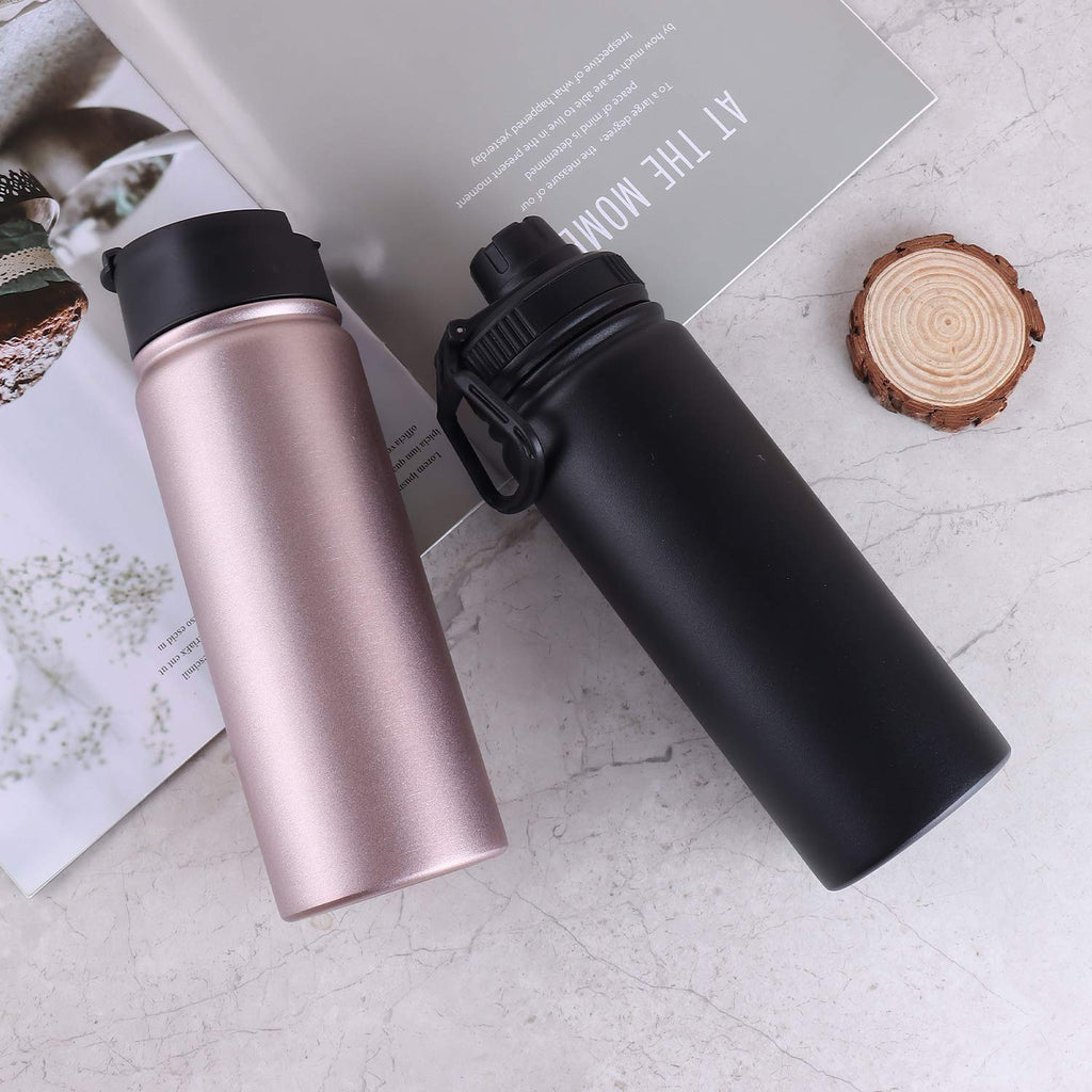 Sivaphe 17oz/500ml Insulated Water Bottle with Removable Stainless Steel Infuser Basket, Double Wall Vacuum Travel Mug (Black)