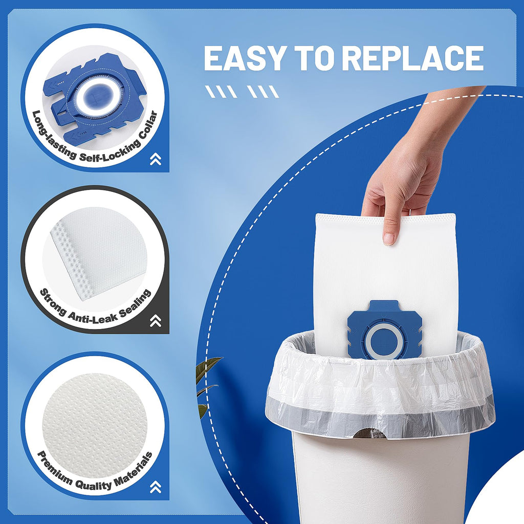 14 Pack 3D GN Vacuum Dust Bags Replacements for Miele Classic C1, Complete C2 C3, S227 S240, S270, S400, S400i, S600, S2, S5, S8 Series 4 Motor Protection Filters,4 AirClean Filters