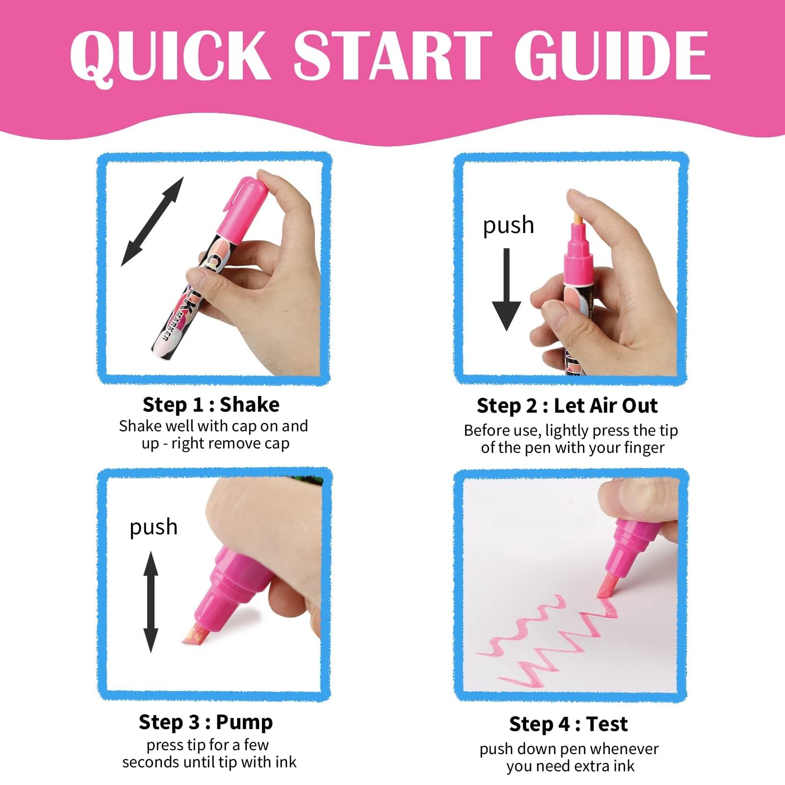 24 Liquid Chalk Markers,Chalk Markers for Blackboards, Chalk Board Markers for Dry Wet Erase, Non-Toxic Ink, Chalkboard Chalks for Non-porous Window,Glass,Bistro LED Board With Stickers