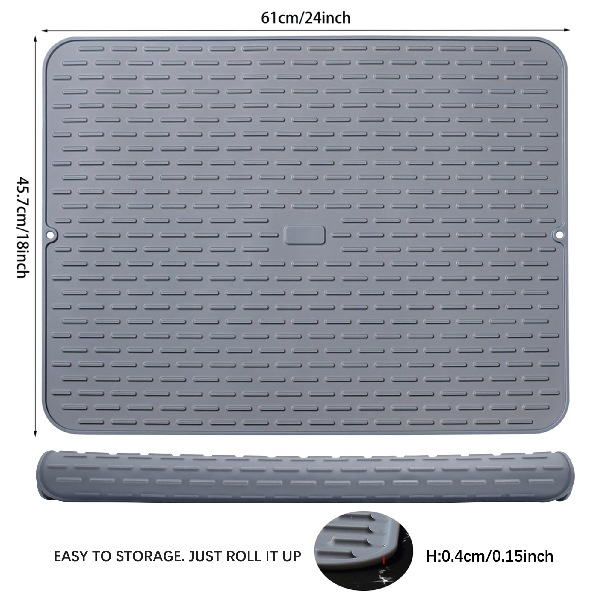 To encounter Silicone Dish Drying Mat - Extral Large 24" x 18" - Set of 2 Flexible Rubber Drying Mat, Heat Resistant Silicone Trivet, Countertop Mat, Dish Draining Mat, Sink Mat