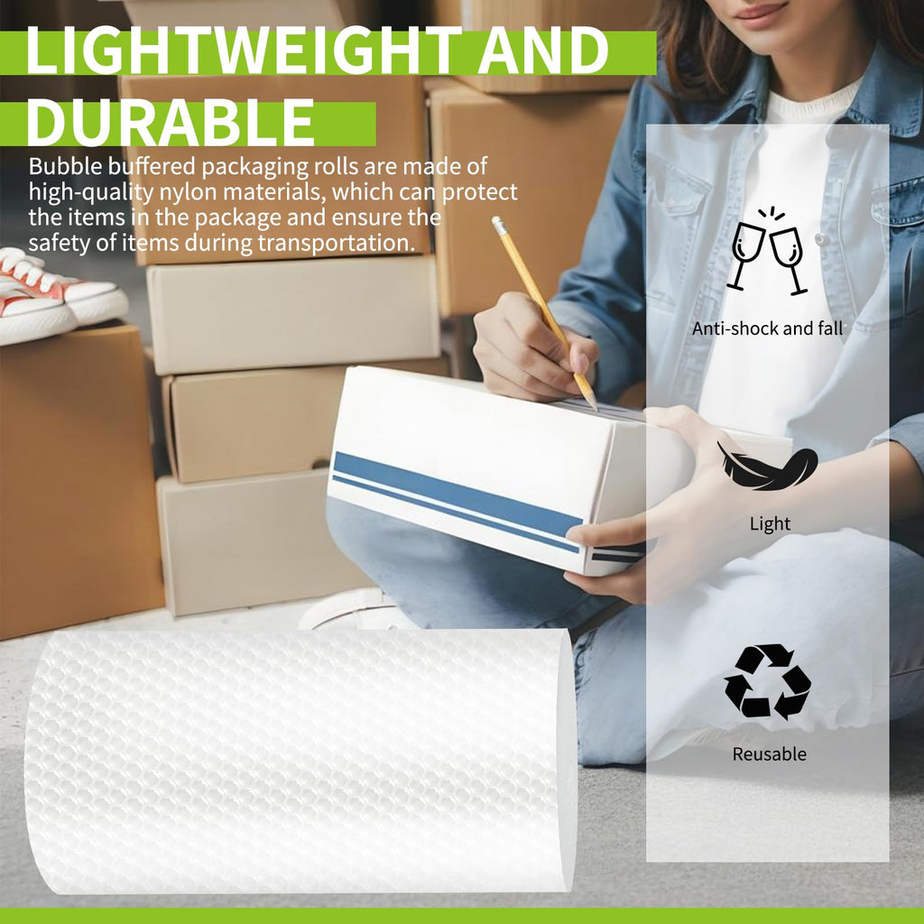 High-PQ Lightweight Bubble Cushioning Wrap Roll, Nylon Bubble Cushioning Rolls, Fragile Packing Supplies for Shipping, Mailing and Moving Packing Supplies(1 Roll 16"X394'')