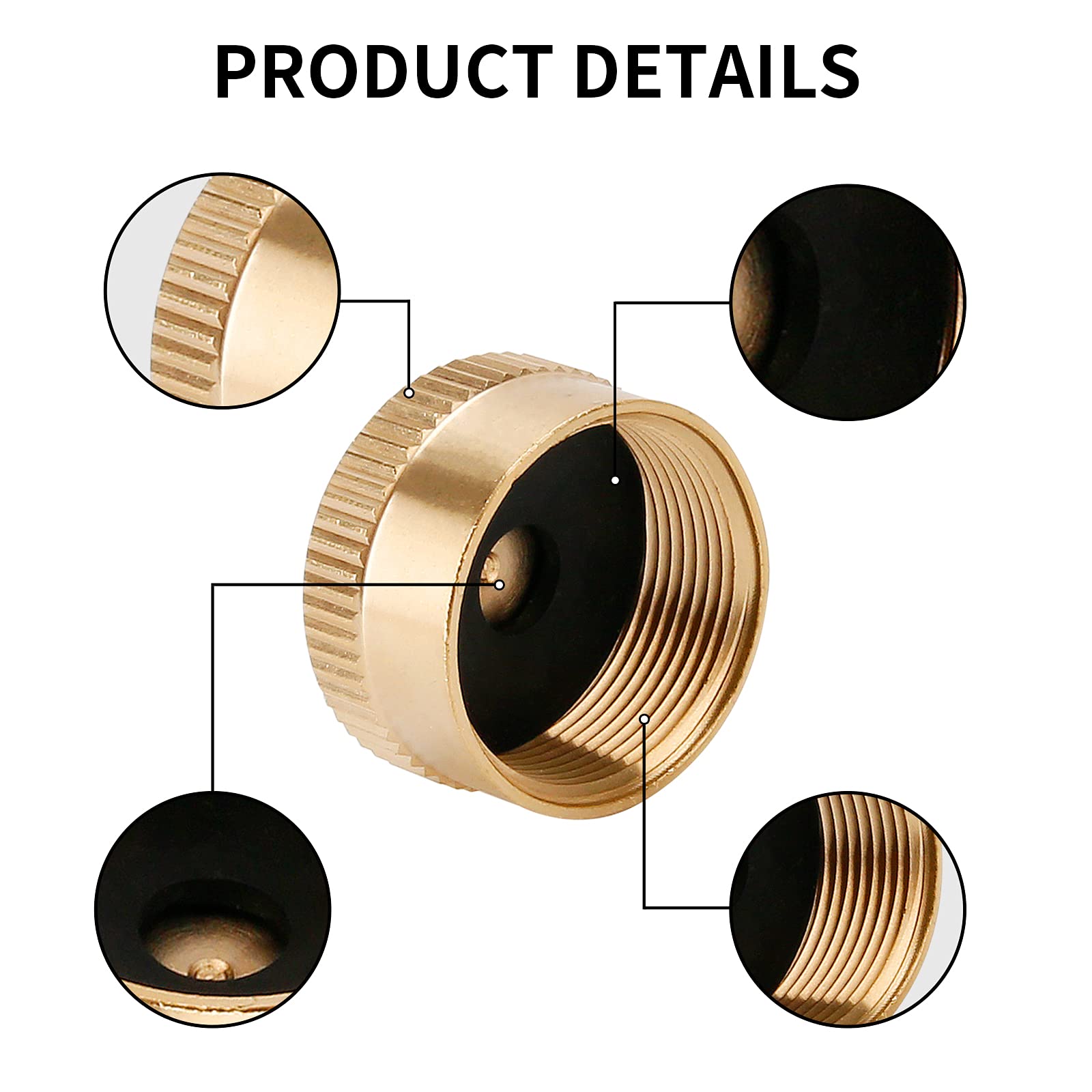 Solimeta Solid Brass 1lb Propane Tank Cap, Propane Bottle Cap Prevent Gas Leaking, 12 Packs