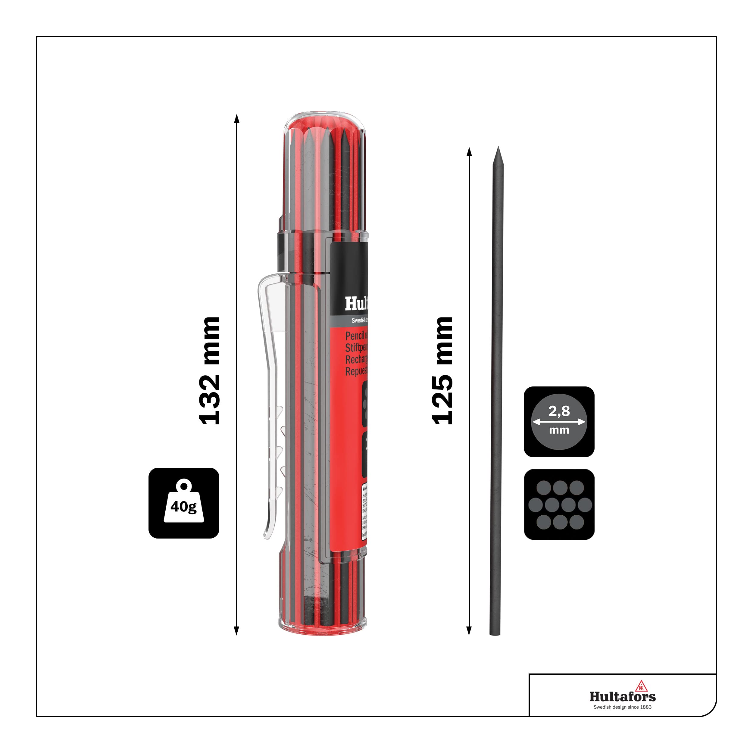 Hultafors Tools 650110 Dry Marker Refills HRD G*, Graphit