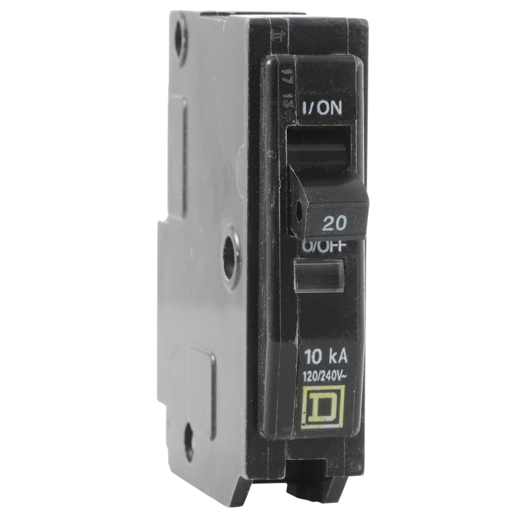 Schneider Electric - Square D, Miniature Circuit Breaker, Qo, 20A, 1 Pole, 120/240Vac, 10kA, Plug-in Mounting Connection, Hacr & Switching Duty Rated - CSA Certified