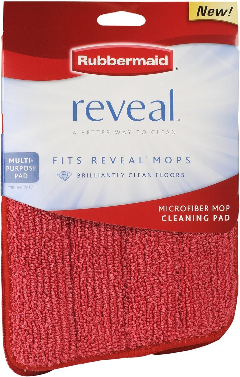 Rubbermaid Reveal Mop Microfiber Cleaning Pad (FG1M1900RED)