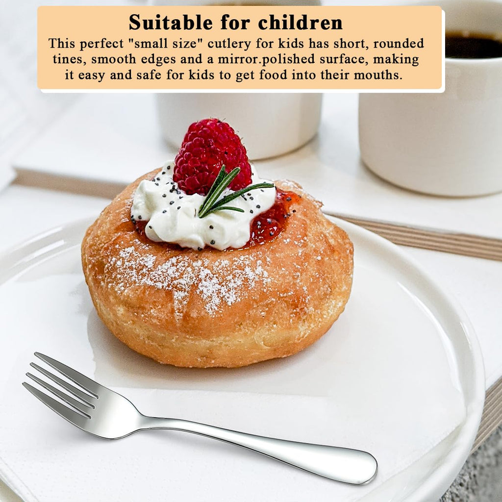 Cake Forks Set of 24, Stainless Steel 14cm Dessert Fork for Cocktail, Dessert, Cake, Tea, Fruit, Cheese, Appetizer Small Forks for Party, Hotel, Restaurant, Cafes