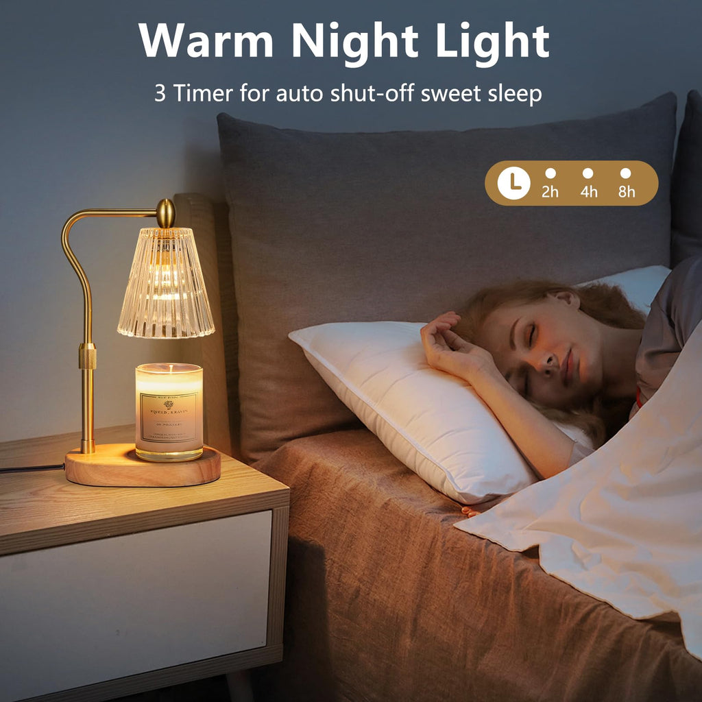 Candle Warmer Lamp with Timer and Dimmer Adjustable Height, Candle Warmer for Scented Jar Candles Home Decor Christmas Gifts