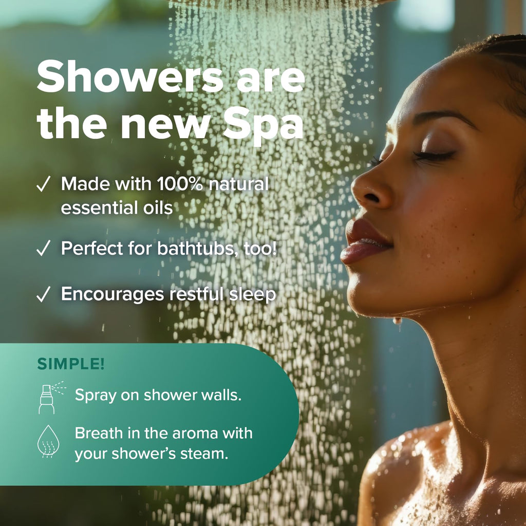 MOXE Shower Mist, Spa Steam Spray, Certified Natural Essential Oils, Aromatherapy, Tension Relief (Eucalyptus, 118 ml (Pack of 1))