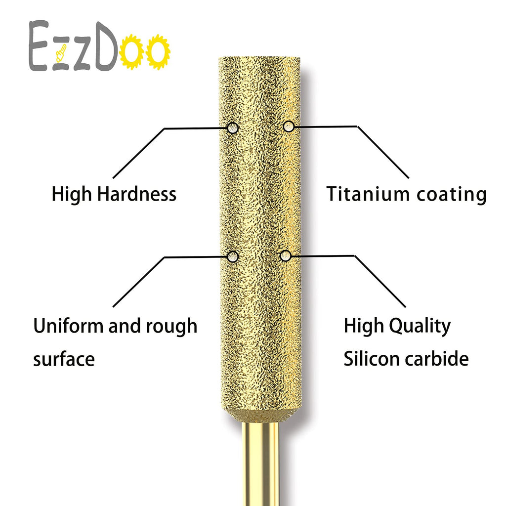 EzzDoo Bits Titanium Coated Diamond Sharpening Wheels - High Hardness 3/16 chainsaw files for Electric Chainsaw Sharpener. 8 pcs. (3/16'', 4.8mm)