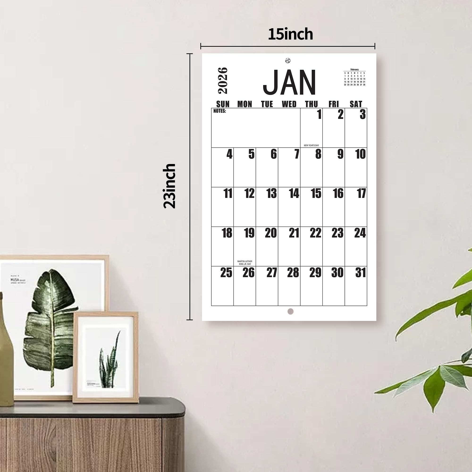 Large Wall Calendar 2026-2027, Big Grid Jumbo Calendar 23 x 15 Inches Runs From Jan 2026 to Jul 2027, Large Print Wall Calendar Perfect for Planning, Organizing, and Scheduling Your Life