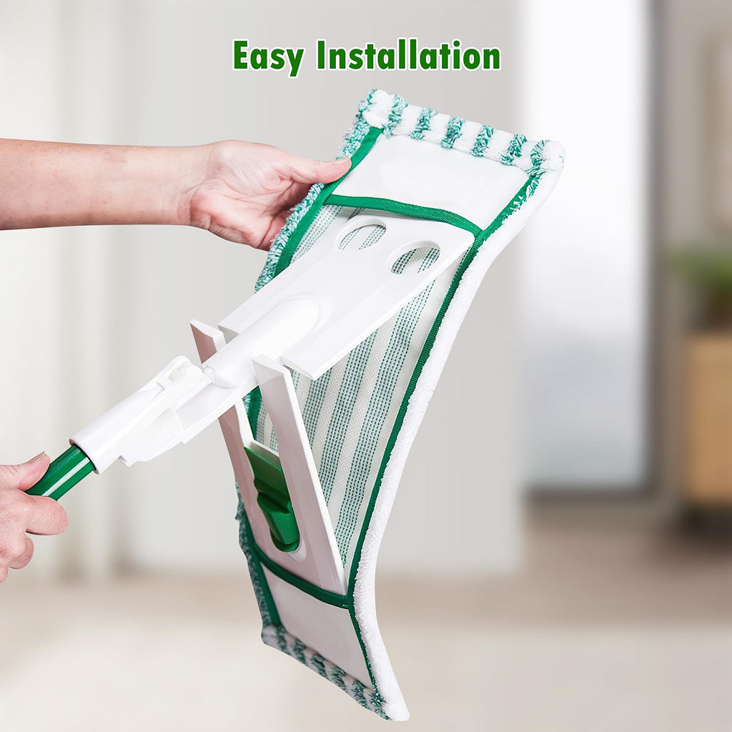 NIXOOT 6 Pack Microfiber Mop Pads for Libman, Reusable Wet & Dry Mop Heads, Machine Washable, Green, Multi-Surface Floors (Vinyl, Wood, Laminate, Marble, Stone, Tile)