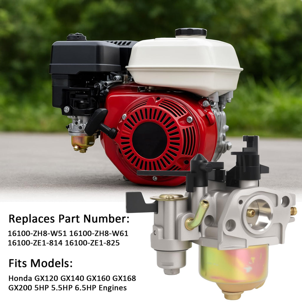 GX160 Carburetor Replacement Compatible with Honda GX120 GX140 GX168 GX200 5.5HP 6.5HP Generator Engine with Gaskets Replaces 16100-ZH8-W61 16100-ZH7-W51