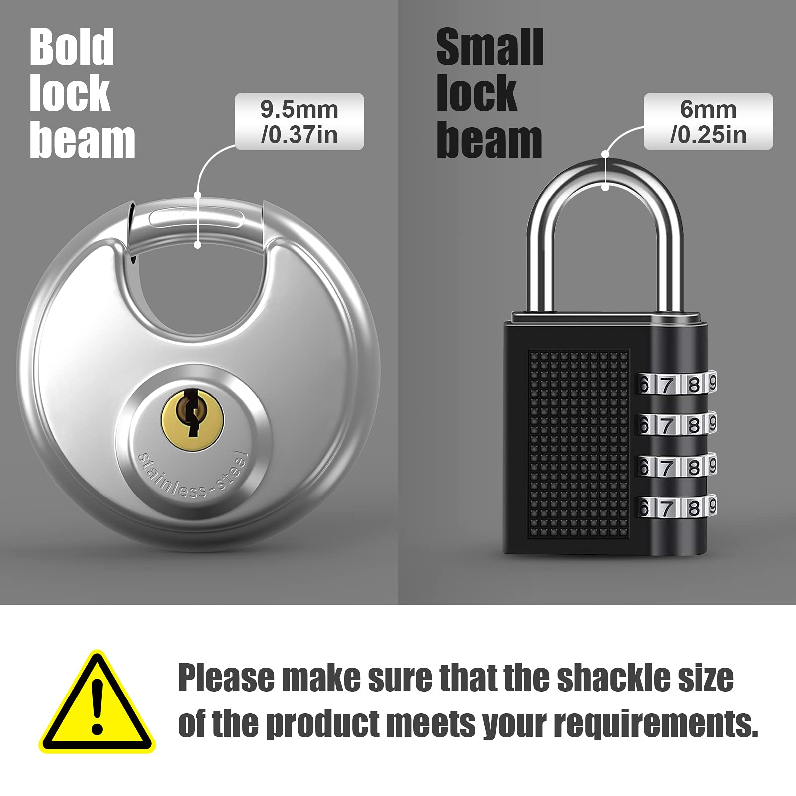 Keyed Padlock, [2 Pack][Waterproof] [Anticut] Diyife 70mm Stainless Steel Disc Lock Heavy Duty Padlock Outdoor Weatherproof with 9.5mm Shackle for Warehouse, Garage, Gate, Shed, Fence, Door (4 Keys)