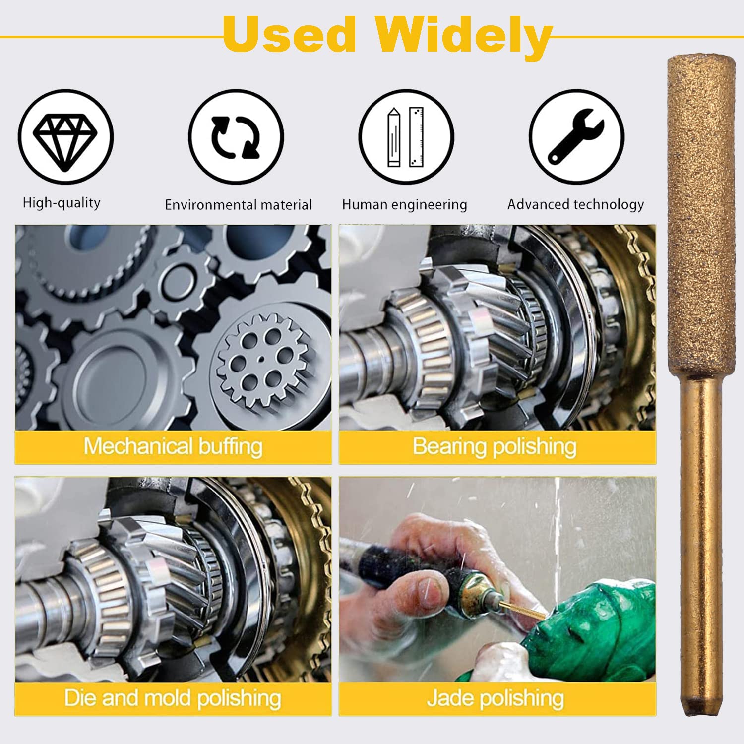 AOKLIT 30 pcs Diamond Chainsaw Sharpener 1/8" Shank,Titanium Plated Burr Stone File in 3 Size Diamond Sharpening Wheels Chainsaw File for Electric Chain Saw. (5/32 inch, 3/16 inch, 7/32 inch)