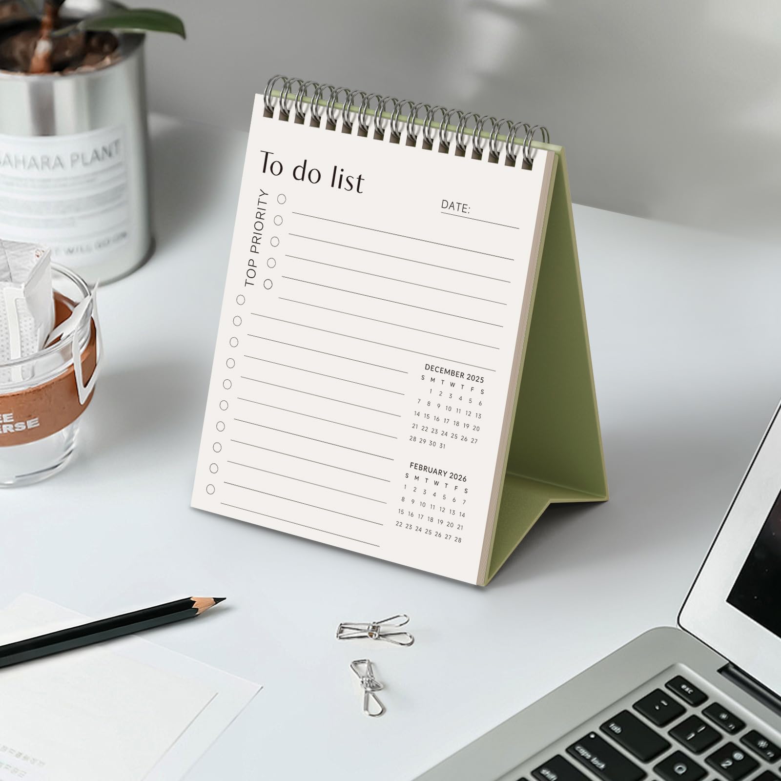 Jotsome Small Desk Calendar 2026-2027, 18 Months Standing Flip Calendar (6"x7.5") from Now to June 2027, Double-Sided Design Aesthetic Desk Calendar with To Do List, 250GSM Thick Paper