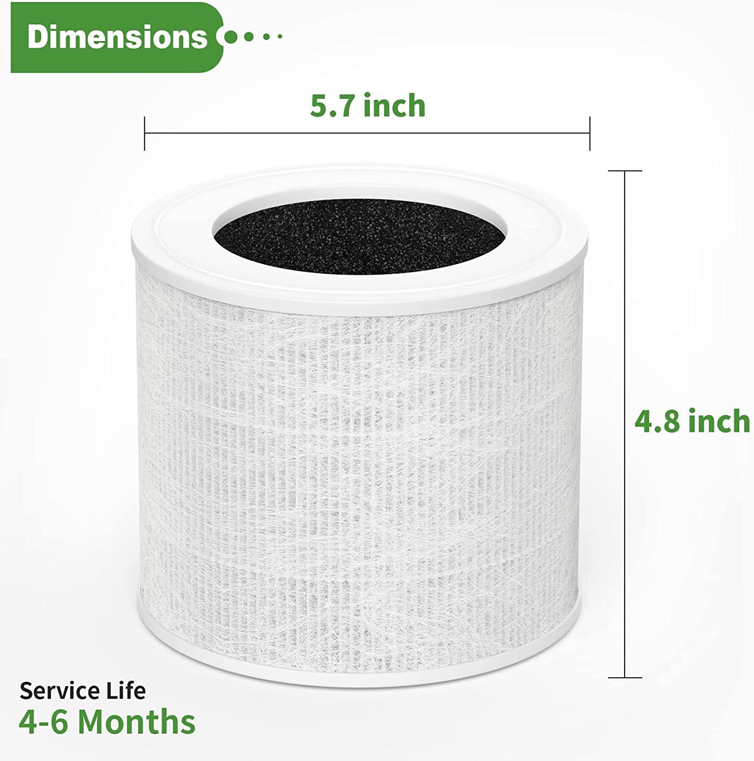 Core Mini-RF Filter Compatible with LEVOIT Core Mini Air Purifier, 3-in-1 H13 HEPA High-Efficiency Activated Carbon filter for LEVOIT Replacement, 2 Filters + 10 Aroma Pads (White)